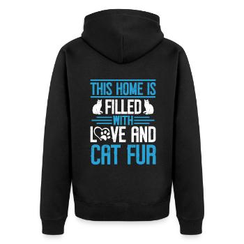 Cat Mom Gifts - Unisex Premium Bio Zip Hoodie - Schwarz - Hinten - Nico (187cm)