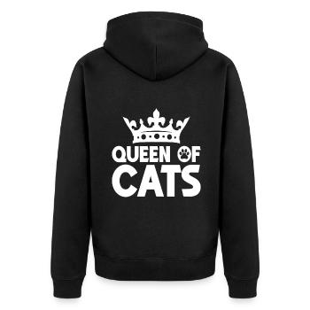 Cat Mom Gifts - Unisex Premium Bio Zip Hoodie - Schwarz - Hinten - Nico (187cm)