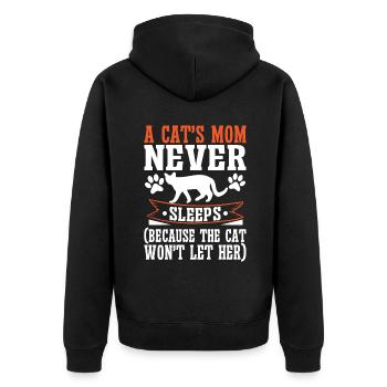Cat Mom Gifts - Unisex Premium Bio Zip Hoodie - Schwarz - Hinten - Nico (187cm)