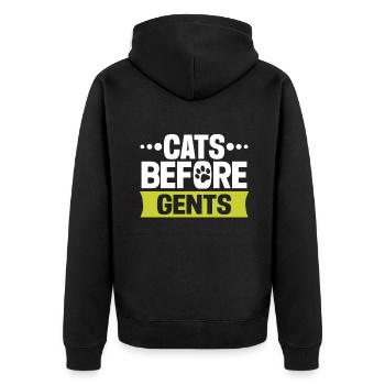 Cat Mom Gifts - Unisex Premium Bio Zip Hoodie - Schwarz - Hinten - Nico (187cm)