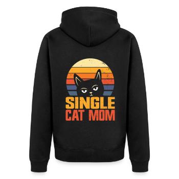 Cat Mom Gifts - Unisex Premium Bio Zip Hoodie - Schwarz - Hinten - Nico (187cm)