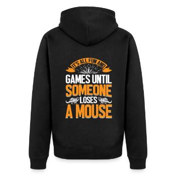 Cat Mom Gifts - Unisex Premium Bio Zip Hoodie - Schwarz - Hinten - Nico (187cm)