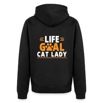 Cat Mom Gifts - Unisex Premium Bio Zip Hoodie - Schwarz - Hinten - Nico (187cm)