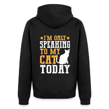Cat Mom Gifts - Unisex Premium Bio Zip Hoodie - Schwarz - Hinten - Nico (187cm)