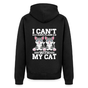 Cat Mom Gifts - Unisex Premium Bio Zip Hoodie - Schwarz - Hinten - Nico (187cm)