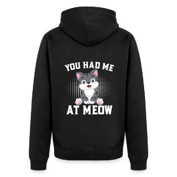 Cat Mom Gifts - Unisex Premium Bio Zip Hoodie - Schwarz - Hinten - Nico (187cm)