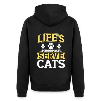 Cat Mom Gifts - Unisex Premium Bio Zip Hoodie - Schwarz - Hinten - Nico (187cm)