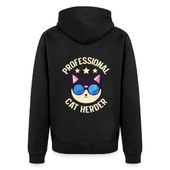 Cat Mom Gifts - Unisex Premium Bio Zip Hoodie - Schwarz - Hinten - Nico (187cm)