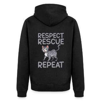 Cadeaux de sauvetage de chat - Veste à capuche bio Premium Unisexe - noir - Dos - Nico (187cm)