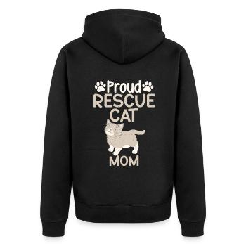 Cadeaux de sauvetage de chat - Veste à capuche bio Premium Unisexe - noir - Dos - Nico (187cm)