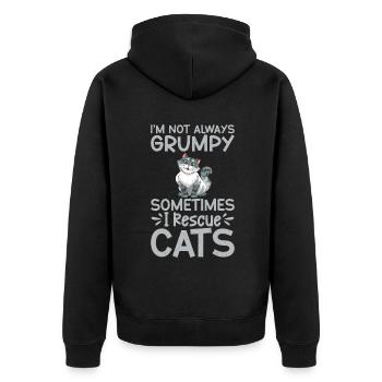 Cadeaux de sauvetage de chat - Veste à capuche bio Premium Unisexe - noir - Dos - Nico (187cm)