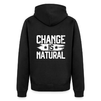 Chameleon Gifts - Unisex Premium Organic Zip Hoodie - black - Back - Nico (187cm)
