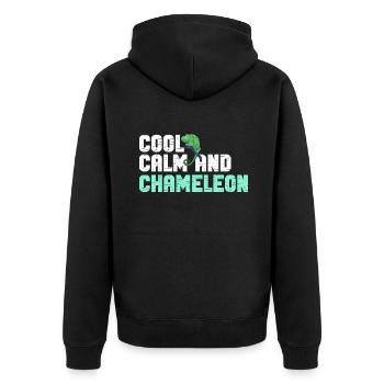 Chameleon Gifts - Unisex Premium Organic Zip Hoodie - black - Back - Nico (187cm)