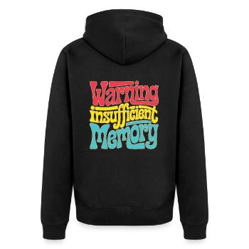 Warning Insufficient Memory 5 - Unisex Premium Bio Zip Hoodie - Schwarz - Hinten - Nico (187cm)
