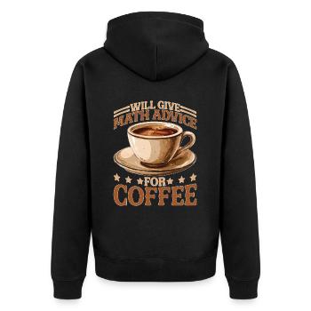 Will Give Math Advice For Coffee - Unisex Premium Bio Zip Hoodie - Schwarz - Hinten - Nico (187cm)