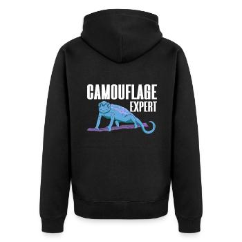 Chameleon Gifts - Unisex Premium Bio Zip Hoodie - Schwarz - Hinten - Nico (187cm)