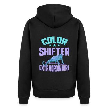 Chameleon Gifts - Unisex Premium Organic Zip Hoodie - black - Back - Nico (187cm)