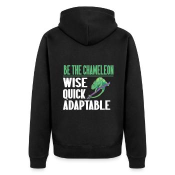 Chameleon Gifts - Unisex Premium Organic Zip Hoodie - black - Back - Nico (187cm)
