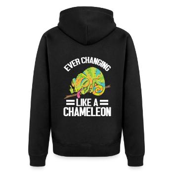 Chameleon Gifts - Unisex Premium Organic Zip Hoodie - black - Back - Nico (187cm)