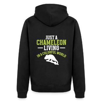 Chameleon Gifts - Unisex Premium Organic Zip Hoodie - black - Back - Nico (187cm)