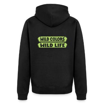 Chameleon Gifts - Unisex Premium Organic Zip Hoodie - black - Back - Nico (187cm)