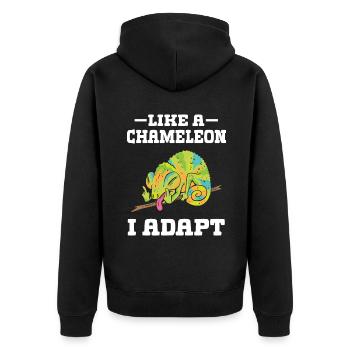 Chameleon Gifts - Unisex Premium Organic Zip Hoodie - black - Back - Nico (187cm)