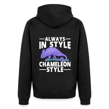 Cadeaux Caméléon - Veste à capuche bio Premium Unisexe - noir - Dos - Nico (187cm)