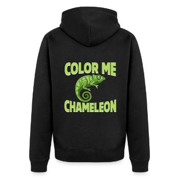 Chameleon Gifts - Unisex Premium Organic Zip Hoodie - black - Back - Nico (187cm)