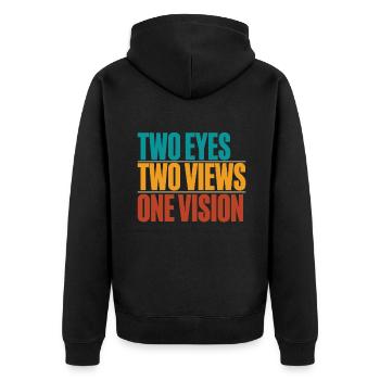Chameleon Gifts - Unisex Premium Bio Zip Hoodie - Schwarz - Hinten - Nico (187cm)