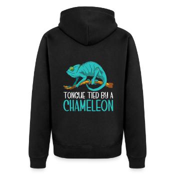 Chameleon Gifts - Unisex Premium Organic Zip Hoodie - black - Back - Nico (187cm)