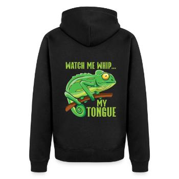 Chameleon Gifts - Unisex Premium Organic Zip Hoodie - black - Back - Nico (187cm)