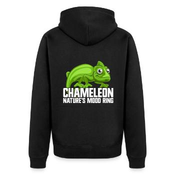 Chameleon Gifts - Unisex Premium Bio Zip Hoodie - Schwarz - Hinten - Nico (187cm)