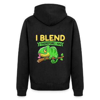 Chameleon Gifts - Unisex Premium Bio Zip Hoodie - Schwarz - Hinten - Nico (187cm)
