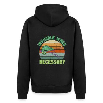 Chameleon Gifts - Unisex Premium Bio Zip Hoodie - Schwarz - Hinten - Nico (187cm)
