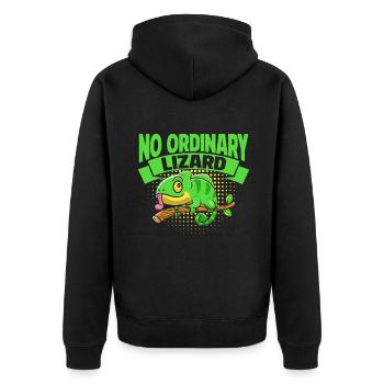 Chameleon Gifts - Unisex Premium Bio Zip Hoodie - Schwarz - Hinten - Nico (187cm)