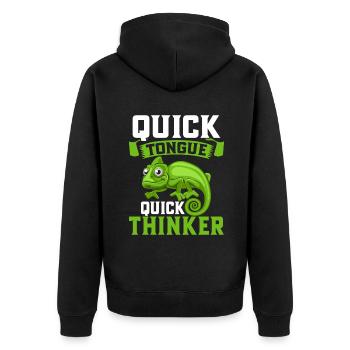 Chameleon Gifts - Unisex Premium Organic Zip Hoodie - black - Back - Nico (187cm)