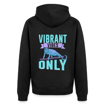 Chameleon Gifts - Unisex Premium Organic Zip Hoodie - black - Back - Nico (187cm)