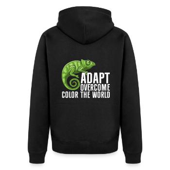 Chameleon Gifts - Unisex Premium Bio Zip Hoodie - Schwarz - Hinten - Nico (187cm)