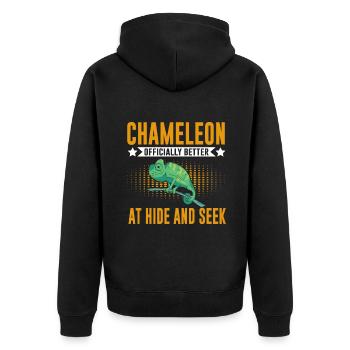 Cadeaux Caméléon - Veste à capuche bio Premium Unisexe - noir - Dos - Nico (187cm)
