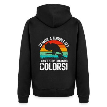 Chameleon Gifts - Unisex Premium Organic Zip Hoodie - black - Back - Nico (187cm)