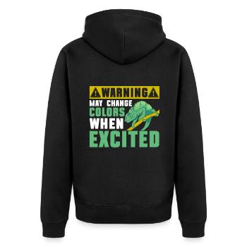 Chameleon Gifts - Unisex Premium Bio Zip Hoodie - Schwarz - Hinten - Nico (187cm)