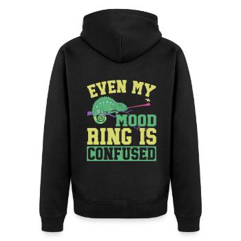 Chameleon Gifts - Unisex Premium Bio Zip Hoodie - Schwarz - Hinten - Nico (187cm)
