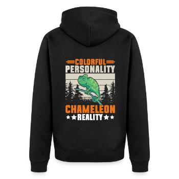 Cadeaux Caméléon - Veste à capuche bio Premium Unisexe - noir - Dos - Nico (187cm)