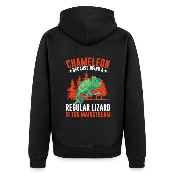 Chameleon Gifts - Unisex Premium Organic Zip Hoodie - black - Back - Nico (187cm)