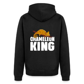 Chameleon Gifts - Unisex Premium Bio Zip Hoodie - Schwarz - Hinten - Nico (187cm)