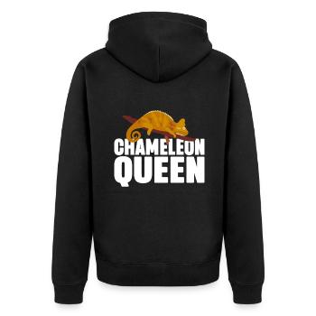 Chameleon Gifts - Unisex Premium Bio Zip Hoodie - Schwarz - Hinten - Nico (187cm)