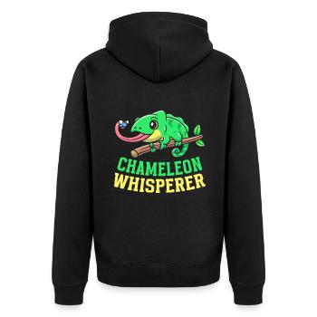 Chameleon Gifts - Unisex Premium Organic Zip Hoodie - black - Back - Nico (187cm)
