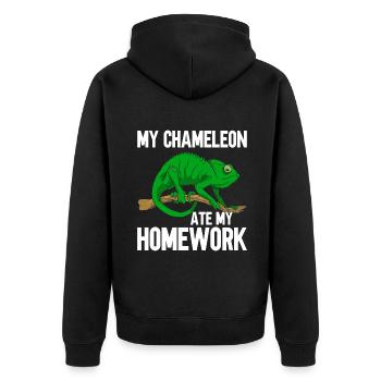 Chameleon Gifts - Unisex Premium Organic Zip Hoodie - black - Back - Nico (187cm)