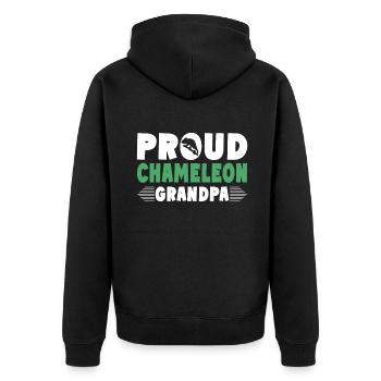 Chameleon Gifts - Unisex Premium Organic Zip Hoodie - black - Back - Nico (187cm)