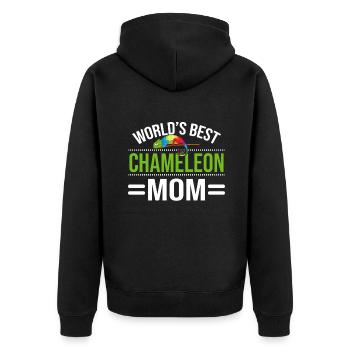 Chameleon Gifts - Unisex Premium Bio Zip Hoodie - Schwarz - Hinten - Nico (187cm)